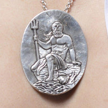 Load image into Gallery viewer, POSEIDON – STERLING SILVER PENDANT WITH ELEGANT 21″ STERLING SILVER CHAIN
